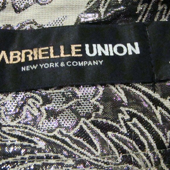 2pcs jacket pants gabrielle union new york company metallic wide leg 6 size S - Picture 7 of 7